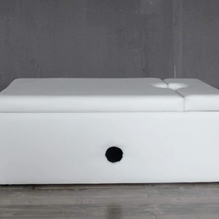 Padded Corner Surround Base Seat Plinth for Bubble Tube Fibre Optics- Rectangle - White/Grey