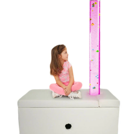 Padded Corner Surround Base Seat Plinth for Bubble Tube Fibre Optics- Rectangle - White/Grey
