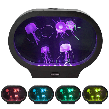 Oval Jellyfish Tank with Colour Changing LED Relaxing Mood Lamp