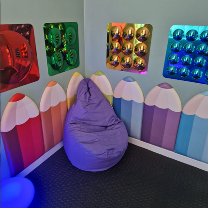 Coloured Convex Bubble Mirrors- Set of 4- Acrylic Safety Mirrors- 33cm x 33cm