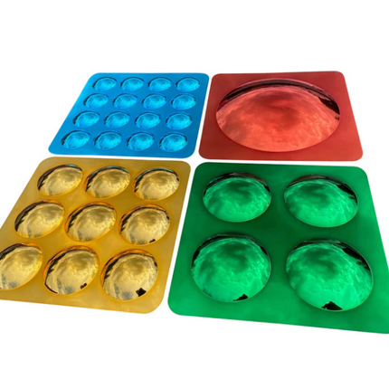 Coloured Assorted Convex Bubble Mirrors- Set of 4- 50cm | Sensory Mirror