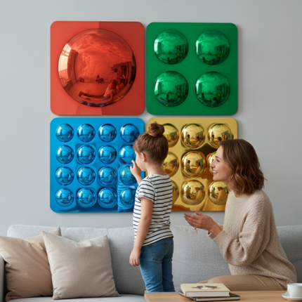 Coloured Assorted Convex Bubble Mirrors- Set of 4- 50cm | Sensory Mirror
