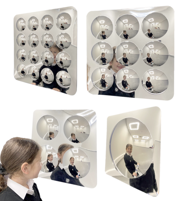 Large Round Assorted Sensory Mirror Set of 4- 51cm x 51cm | Sensory Mirror