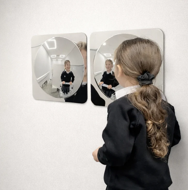 Large Bubble Convex Sensory Acrylic Mirrors- Set Of 2 | Sensory Mirror