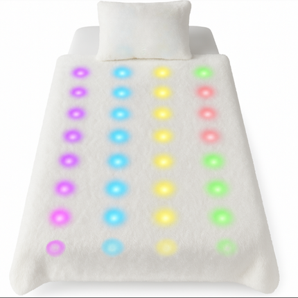 LED Sensory Plush Blanket with 32 Colour-Changing Lights + Optional LED Cushion