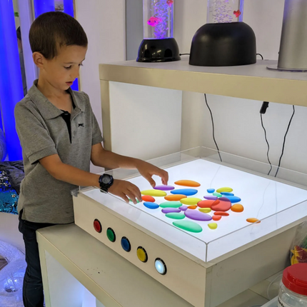 Sensory Light and Sand Table- Messy Play, Interactive Light Colour Changing Panel