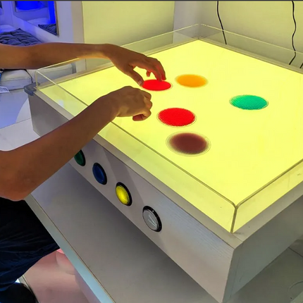 Sensory Light and Sand Table- Messy Play, Interactive Light Colour Changing Panel
