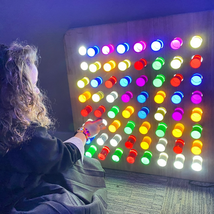 Wooden Wall Hanging Sensory Light Panel Board + Optional Wooden Storage Tray