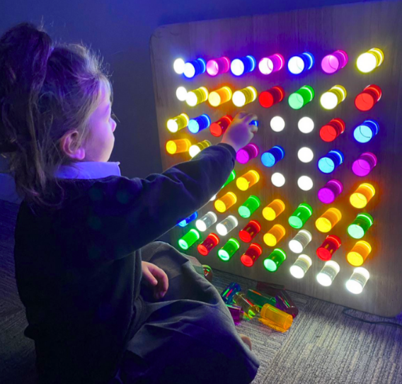 Wooden Wall Hanging Sensory Light Panel Board + Optional Wooden Storage Tray