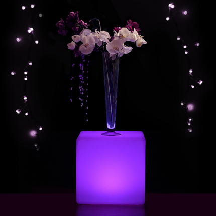 LED Colour Changing Cube Mood Light Seat Stool- Rechargeable- 30cm/40cm