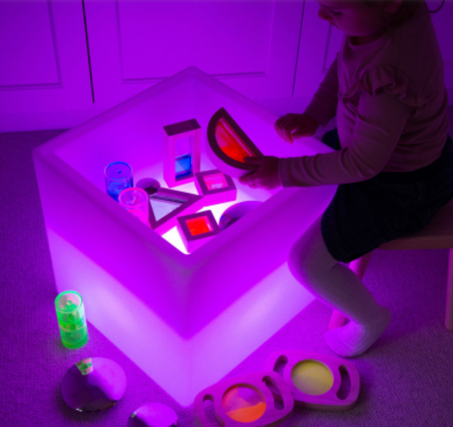 Sensory LED Messy Play Cube Table- 40cm x 40cm