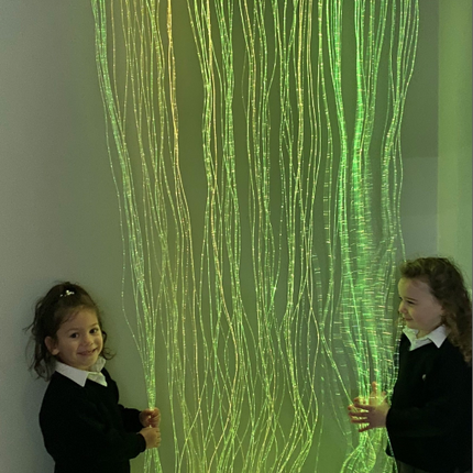 LED Sensory Fibre Curtain + Swing Wall Bracket- 50/100 Tails