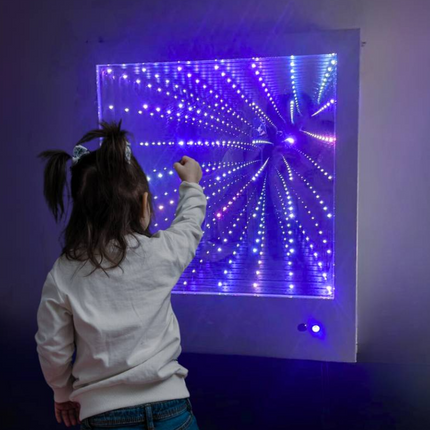 Fibre Optic Mega Infinity Panel Square - 75 × 64.5cm | Sensory Lighting | Large Sensory Tunnel Mirror