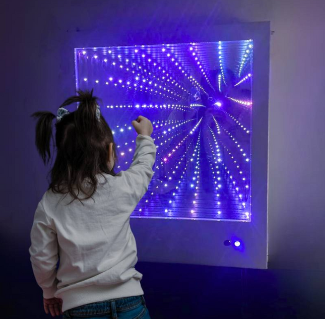 Fibre Optic Mega Infinity Panel Square - 75 × 64.5cm | Sensory Lighting | Large Sensory Tunnel Mirror