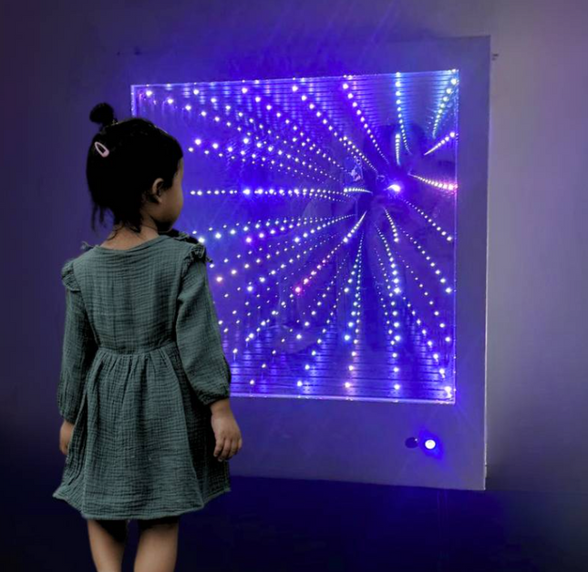 Fibre Optic Mega Infinity Panel Square - 75 × 64.5cm | Sensory Lighting | Large Sensory Tunnel Mirror