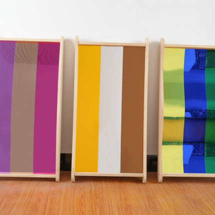 3 Colourful Acrylic Sensory Fun House Mirrors- 108cm x 62cm