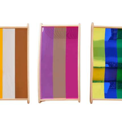 3 Colourful Acrylic Sensory Fun House Mirrors- 108cm x 62cm