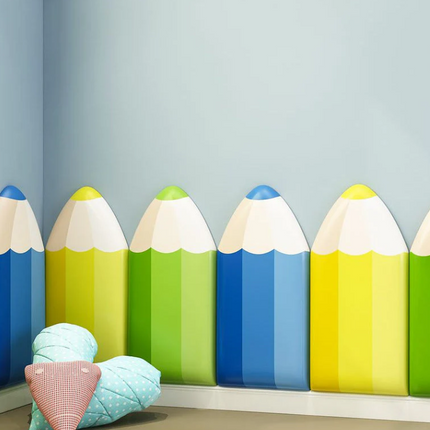 Coloured Pencil Padded Wall Panels – Set of 7 - 80cm x 40cm x 3cm