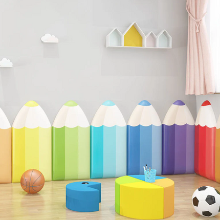 Coloured Pencil Padded Wall Panels – Set of 7 - 80cm x 40cm x 3cm