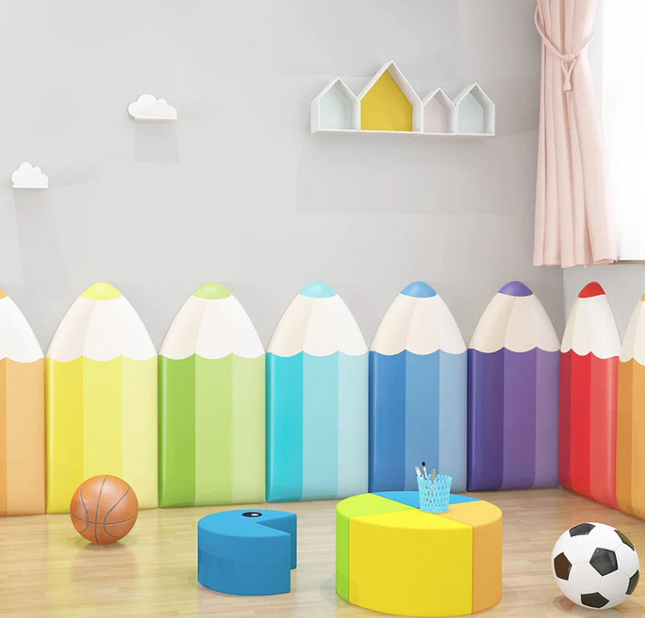 Coloured Pencil Padded Wall Panels – Set of 7 - 80cm x 40cm x 3cm