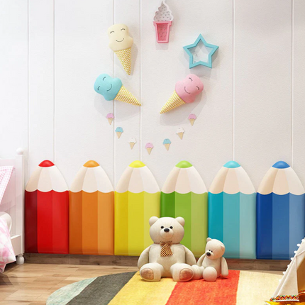 Coloured Pencil Padded Wall Panels – Set of 7 - 80cm x 40cm x 3cm