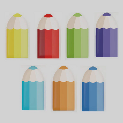 Coloured Pencil Padded Wall Panels – Set of 7 - 80cm x 40cm x 3cm