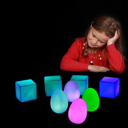 Sensory LED Colour Changing Cube Light- Mood Blocks Night Lights — Single or Set of 4 Mood Cubes