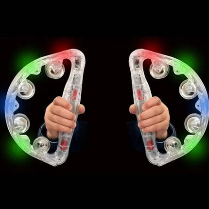 Sensory LED Light-Up Tambourines Music Toy- Single or Pack of 2