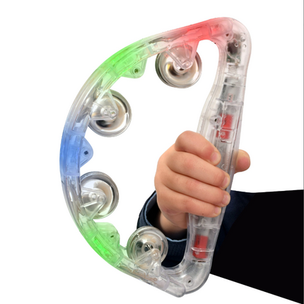 Sensory LED Light-Up Tambourines Music Toy- Single or Pack of 2