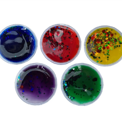 Sensory Squishy Glitter Sparkle & Colourful Liquid Gel Shapes- Set of 5