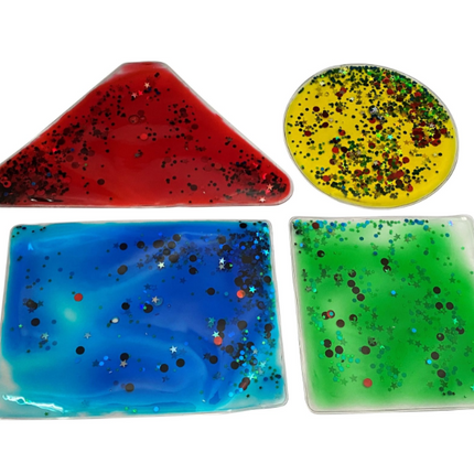 Colourful and Squidgy Tactile Sensory Liquid Gel Shapes - Set of 4