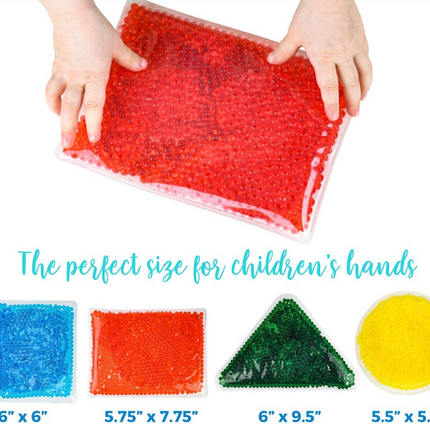 Sensory Gel Beads Shapes- Pack of 4 - Square, Rectangle, Circle & Triangle - Water Bead