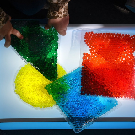 Sensory Gel Beads Shapes- Pack of 4 - Square, Rectangle, Circle & Triangle - Water Bead