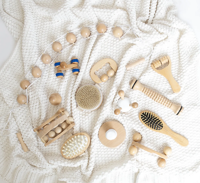 Wooden Massager Kit - 14 Pieces