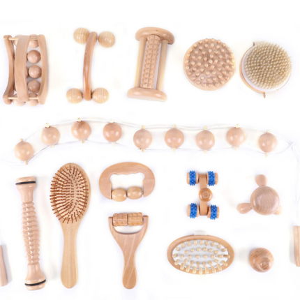 Wooden Massager Kit - 14 Pieces
