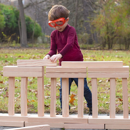 Foam Wooden Play Beams Building Blocks - 24 Pieces