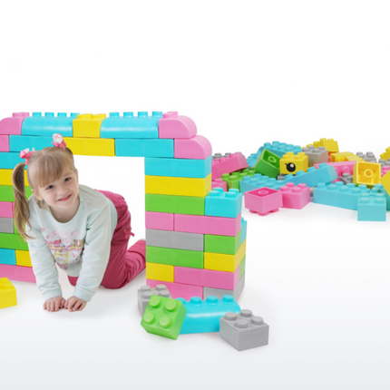 Pastel Colours Large Big Block Jumbo Play Bricks - 42 Pieces