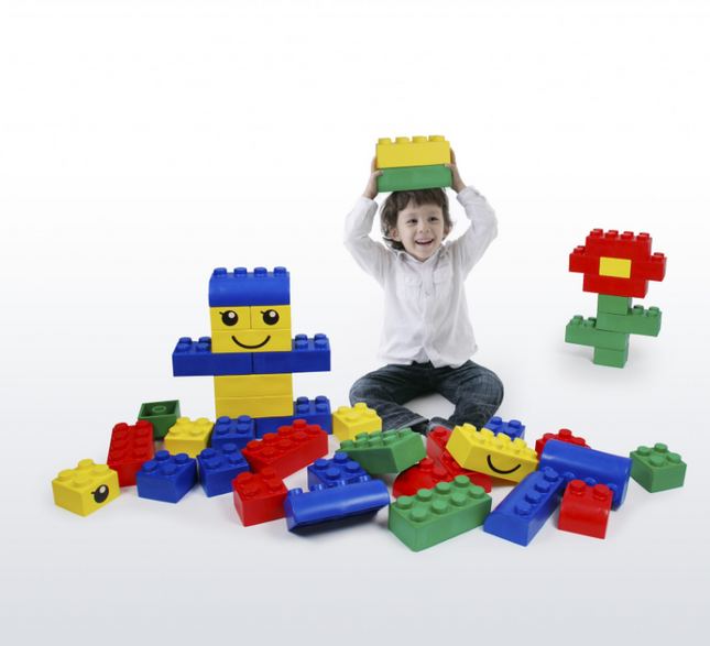 Giant Rubber Soft Blocks - Wise Big Block Play for Kids & Toddlers - 42 Pieces