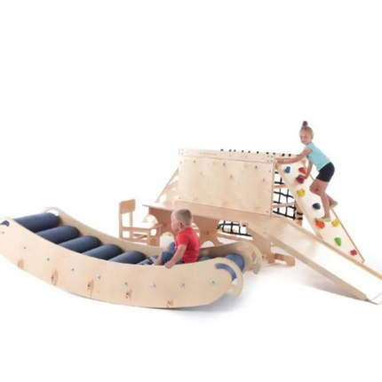 Wooden Sensory Climb System with Roller Slide Sensory Integration Therapy Set