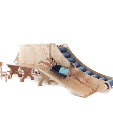 Wooden Sensory Climb System with Roller Slide Sensory Integration Therapy Set