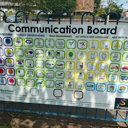 Communication Board - 150cm x 84.4cm | Community Spaces | Sensory Garden | Playground | School | Home