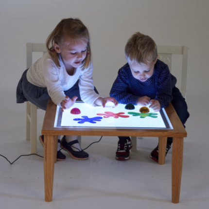 Wooden LED Sensory Light Panel Table- Adjustable Height and Use