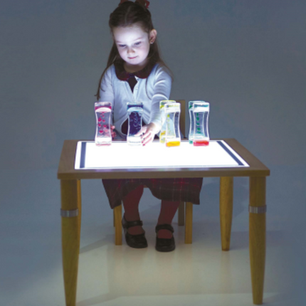 Wooden LED Sensory Light Panel Table- Adjustable Height and Use