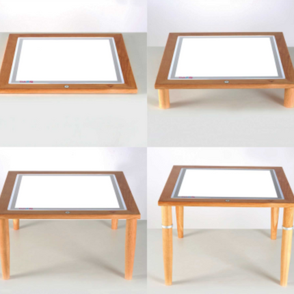 Wooden LED Sensory Light Panel Table- Adjustable Height and Use