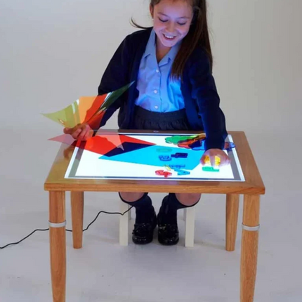 Wooden LED Sensory Light Panel Table- Adjustable Height and Use