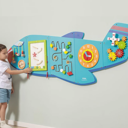 Aeroplane Activity Wall Play Panel - 5 Sections - 180cm x 60cm x 5cm
