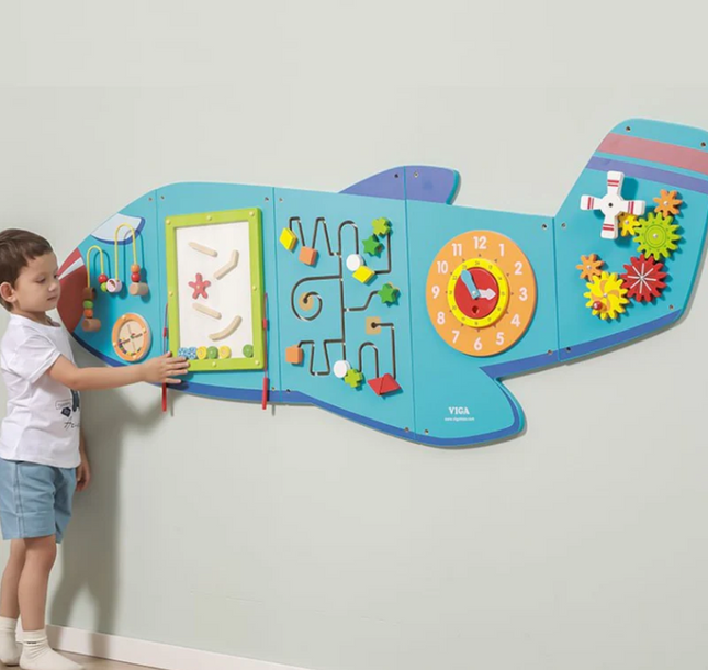 Aeroplane Activity Wall Play Panel - 5 Sections - 180cm x 60cm x 5cm