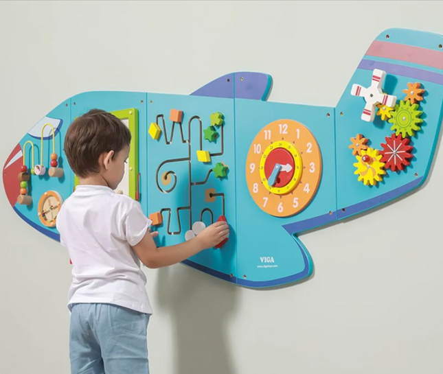 Aeroplane Activity Wall Play Panel - 5 Sections - 180cm x 60cm x 5cm