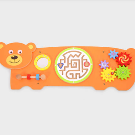 Bear Activity Wall Play Panel - 91cm x 32cm x 6cm