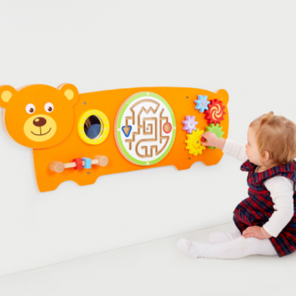 Bear Activity Wall Play Panel - 91cm x 32cm x 6cm
